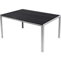 Alu Non-Wood Gartentisch silber/schwarz 150x90x74cm-M726898 von MOJAWO