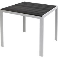 Alu Non-Wood Gartentisch silber/schwarz 90x90x74cm-M726911 von MOJAWO