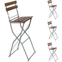 Biergarten Barhocker Akazie Stahl Pulverbeschichtet-DBG1009-4-Hochstuhl-var von MOJAWO