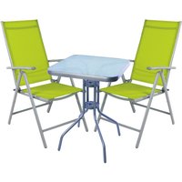 Bistrogarnitur 3-teilig 60x60cm Silbergrau/Lime-MMC33081+2xMMC5000GG von MOJAWO