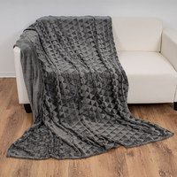 Mojawo - Flanell Wohndecke 150x200cm-M943996-Anthrazit von MOJAWO