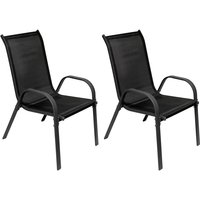 Mojawo - 2 Stück Stapelsessel kd Metall - Textilen schwarz-MMC330880-2 von MOJAWO