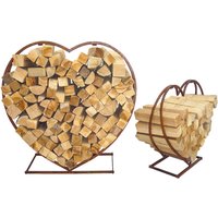 Mojawo - 2'er Kaminholzablage aus Stahl Herz Rost-Optik-MWH1005 Mojawo - 2'er Kaminholzablage aus Stahl Herz Rost-Optik-MWH1005 von MOJAWO