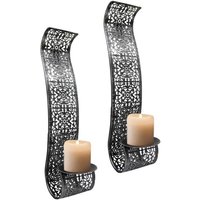 2er Set Wandkerzenhalter für Stumpenkerzen Silber-M301872/MWK1005 2er Set Wandkerzenhalter für Stumpenkerzen Silber-M301872/MWK1005 von MOJAWO