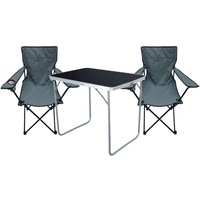 Mojawo - 3-tlg Campingsessel Grau + Campingtisch-MMC330871B+2xMPO2481 von MOJAWO