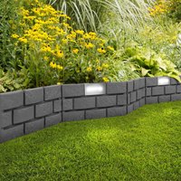 Mojawo - 7,2 mtr Beetumrandung Solar led Grau-M94029-grau-4-set o. MC4403 von MOJAWO