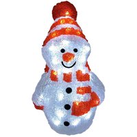 Acryl Schneemann mit 40 LEDs kaltweiß-MLK040S-Rot von MOJAWO