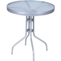 Bistrotisch Rund mit Glasplatte Silber 60x70cm-MMC330850 von MOJAWO