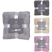 Flanell Wohndecke Waffeloptik 150x200cm bedruckt-M943132-Rosa-var von MOJAWO