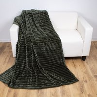 Kuschelweiche Wohndecke Cord-Optik 150x200cm -M996992-Grün-var von MOJAWO