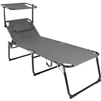 XXL Alu Gartenliege mit Dach L200xB70cm-MMC4400ANSD von MOJAWO