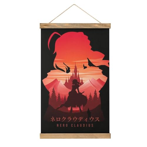 MOJDI Scroll Nero Claudius Fate Anime Hangers Poster DIY Wand Stoff Dekor Hängende Gemälde Rahmen Kit Halter Für Wohnzimmer von MOJDI