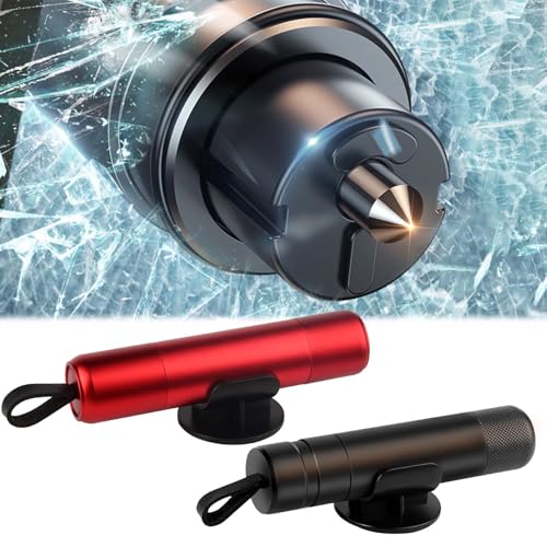 2 Stück Gurtschneider Notfallhammer, Notfallhammer Auto mit Gurtschneider, Auto Sicherheitshammer, Kompakter Tragbarer Nothammer Auto, Notfallhammer fürs Auto und Bus von MOKIDO