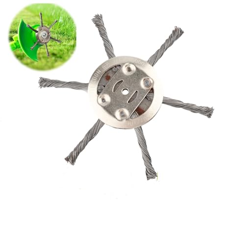Stahldraht Freischneider Trimmer Kopf, Rasentrimmer-Fräskopf, Unkraut-Drahtbürste, Gras Freischneider für Moos, Rostentfernung, Garten-Rasentrimmerkopf-Rasenmäher-Elektrowerkzeug (6 Kopf) von MOKIDO