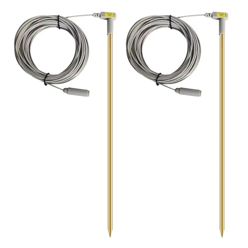 MOKIKUBA Erdungsstab aus Messing mit 12,2 m langem Draht, Erdungsstab, ideal zur Verwendung mit Erdungsmatte, Kissenbezug, Pad (Messing-Erdungsstangen-Set (2er-Set), BGR-12 von MOKIKUBA