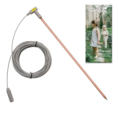 Mokikuba, Erdungsstab mit 12 m Draht, verbindet deinen Körper mit der Erde, ideal in Kombination mit Erdungsblatt, Erdungsmatte, Kissenbezug oder Pad (reines Kupfer) von MOKIKUBA