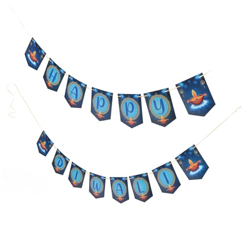 MOKKHNB 1 Satz Diwali Banner Fröhliche Diwali Wanddekoration Papiergirlande Fotohintergrund Wiederverwendbar Einfach zu Montieren Perfektes Partyzubehör für Festlichkeiten von MOKKHNB