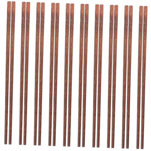 MOKKHNB 10 Paare Wiederverwendbare Holz Essstäbchen Spülmaschinenfeste Chopsticks Lange Traditionelles Design für Kochen und für Familien und Dinnerpartys von MOKKHNB