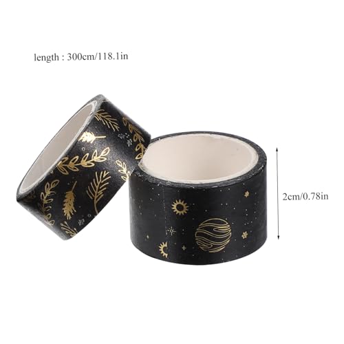 MOKKHNB 10 Rollen DIY Papierklebeband mit Schwarzem Heißfolien Dekoratives Washi Tape für Scrapbooking Handarbeit Tagebuchgestaltung und Bastelkunst von MOKKHNB