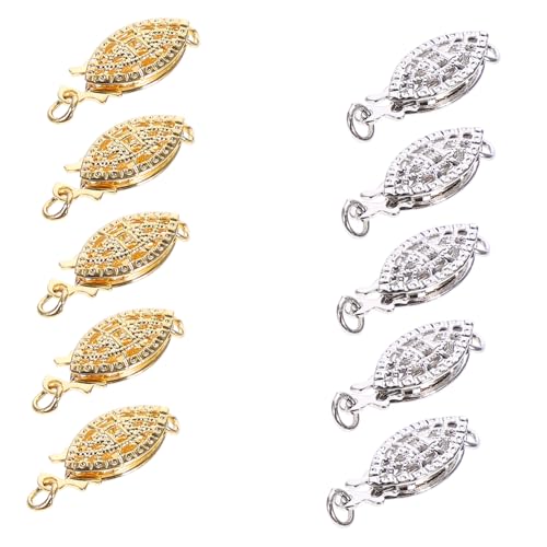 MOKKHNB 10 Stück Teiliges Schmuckverschluss Leichtem Filigraner Fischhaken design Schmuckschließe für Halsketten und Armbänder für DIY Schmuckherstellung und Austausch MOKKHNB 10 Stück Teiliges Schmuckverschluss Leichtem Filigraner Fischhaken design Schmuckschließe für Halsketten und Armbänder für DIY Schmuckherstellung und Austausch von MOKKHNB