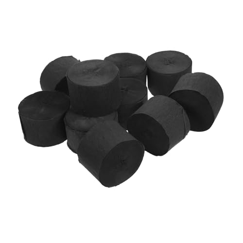 MOKKHNB 10 Stück Teiliges Schwarze Crepe Papier Party Streamers Dekorative Papiergirlande für Geburtstag Hochzeit Vielseitige Wanddekoration Festliche Atmosphäre Sicher und Stilvoll von MOKKHNB