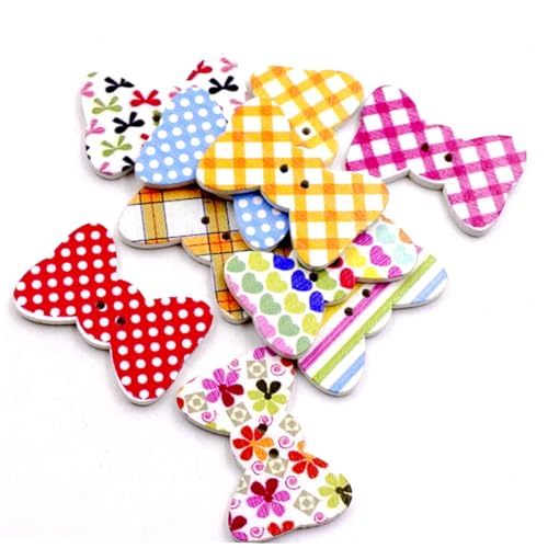 MOKKHNB 100 Stück Holzknöpfe Zweiloch Bunte Schleifenform Handgefertigt Farbenfrohe Candy designs Nachhaltiges Material Vielseitig zum Annähen Kleidung Basteln Nähen und DIY projekte MOKKHNB 100 Stück Holzknöpfe Zweiloch Bunte Schleifenform Handgefertigt Farbenfrohe Candy designs Nachhaltiges Material Vielseitig zum Annähen Kleidung Basteln Nähen und DIY projekte von MOKKHNB