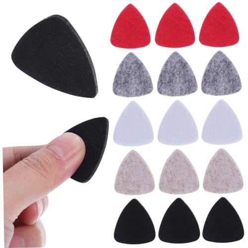 MOKKHNB 15 Stück Felt Picks Teiliges für Gitarre und Ukulele Farbige Wollfilz Plektren Rot Gelb für Musiker und DIY Projekte MOKKHNB 15 Stück Felt Picks Teiliges für Gitarre und Ukulele Farbige Wollfilz Plektren Rot Gelb für Musiker und DIY Projekte von MOKKHNB