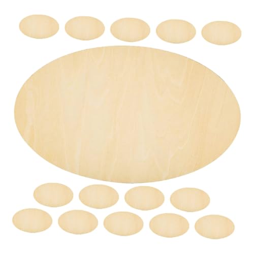 MOKKHNB 15stücke Ovale Holzplatten Zum Basteln Unvollendete Ovale Holzstücke Für Kunsthandwerk Malerei Und Dekoration Naturbelassene Holztafeln von MOKKHNB