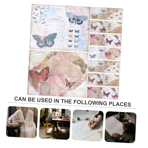 MOKKHNB 16 Stück Teiliges Vintage Scrapbook Dekorpapier Großformatige Retro Hintergrundpapiere mit Klarem Muster Vielseitig für DIY Planer Tagebuch Fotoalbum Geschenkverpackung und von MOKKHNB