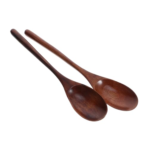MOKKHNB 2 Stück Holzlöffel für Kochen und Servieren Wiederverwendbare und Multifunktionale Küchenutensilien aus Holz zum Rühren von Suppe und Salaten Design von MOKKHNB