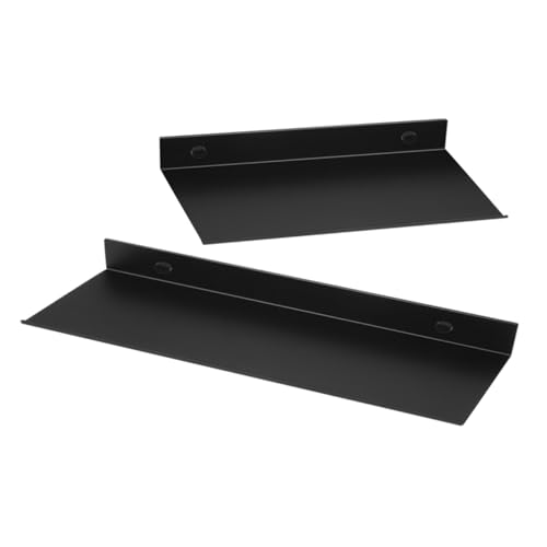 MOKKHNB 2 Stück Schwarzes Metall Wandregal Badregal Schweberegal Badezimmer Aufbewahrung Ablage für Shampoo Kosmetik und Deko Organizer von MOKKHNB
