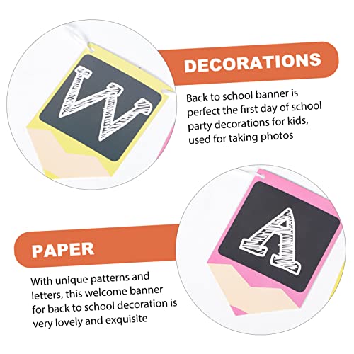 MOKKHNB 2 Stück Willkommensbanner Teilig Hängend Farbenfrohe Party und Schuldeko Wetterfestes Back To School Schild für Klassenzimmer Tür und Wand Lebendige Drucke Vielseitig Einsetzbar von MOKKHNB