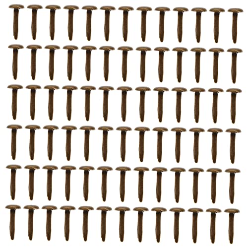 MOKKHNB 200 Stück Kleiner Brads Zweibeinige Nägel Bastelmaterial Für Kinder Selbstgemacht 8x15mm Metall Antikbraun Langlebig Für Scrapbooking Handgefertigte Projekte von MOKKHNB