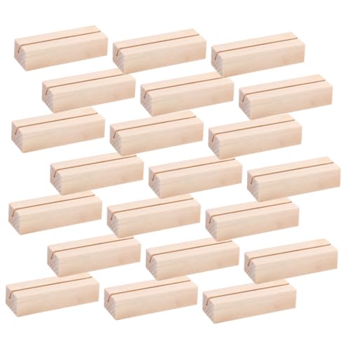MOKKHNB 24 Stück Teiliges Holz Kartenhalter Rechteckig Tischkartenhalter Platzkartenhalter Vielseitig für Hochzeiten Feiern und Events zur Eleganten Tischdekoration von MOKKHNB