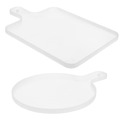 MOKKHNB 2Stücke Silikonform Teilig Große Runde und Quadratische Silikonformen für DIY Resin Tabletts Dekorative Schalen und Untersetzer Gesundem Material Hohe Elastizität von MOKKHNB