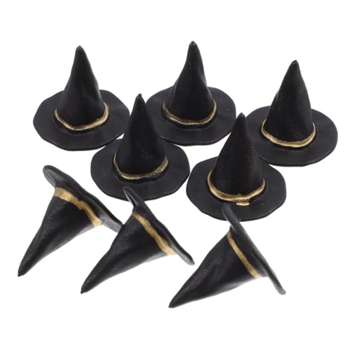 MOKKHNB 40 Stück Mini-hexenhüte in Schwarz: Halloween-dekoration, Basteln – Puppenhaus-zubehör, Miniatur-kunststoffkappe – Mini-zaubererhüte Für Den Schreibtisch von MOKKHNB