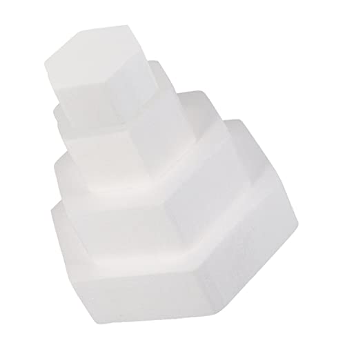 MOKKHNB 4Stücke Teiliges Wiederverwendbare Styropor Kuchen Dummies Hexagon Form für Tortendekoration und Präsentation bei Hochzeiten und Besonderen Anlässen von MOKKHNB