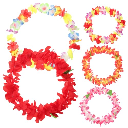 MOKKHNB 5 Stück Bunte Hawaii Leis Blumenketten Künstliche Halsgirlanden für Hula Tanz Tropische Luau Party Deko Leichte Kostüm Accessoires für Erwachsene MOKKHNB 5 Stück Bunte Hawaii Leis Blumenketten Künstliche Halsgirlanden für Hula Tanz Tropische Luau Party Deko Leichte Kostüm Accessoires für Erwachsene von MOKKHNB
