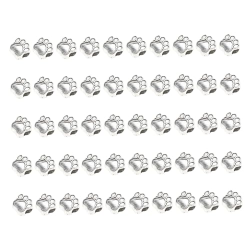 MOKKHNB 50 Stück Teiliges DIY Schmuckzubehör aus Langlebigen Zinklegierungs perlen Antik Silberfarbene Spacer Beads für Armbänder Halsketten Ohrringe Vielseitig Einsetzbar für von MOKKHNB