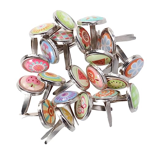MOKKHNB 50stücke Dekorative Nägel Aus Legierung Mini Krallen Brads DIY Zubehör Für Junge Mädchen Bastel Brads Bunte von MOKKHNB