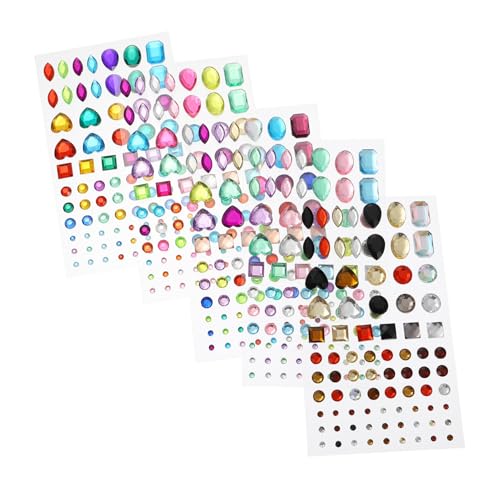 MOKKHNB 6 Blätter Strahlende Kristall Rhinestone Aufkleber Handgefertigte Acryl Sticker Glänzende DIY Schmuck Dekoration Langlebig für Kreative Bastelprojekte von MOKKHNB