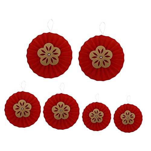 MOKKHNB 6 Stück Hängende Rote Papierfächer Blumen Teiliges Set für Hochzeiten Chinesische Feiern und Partydekoration und Stilvolle Hochzeitsornamente zur Verschönerung Ihres Festes MOKKHNB 6 Stück Hängende Rote Papierfächer Blumen Teiliges Set für Hochzeiten Chinesische Feiern und Partydekoration und Stilvolle Hochzeitsornamente zur Verschönerung Ihres Festes von MOKKHNB