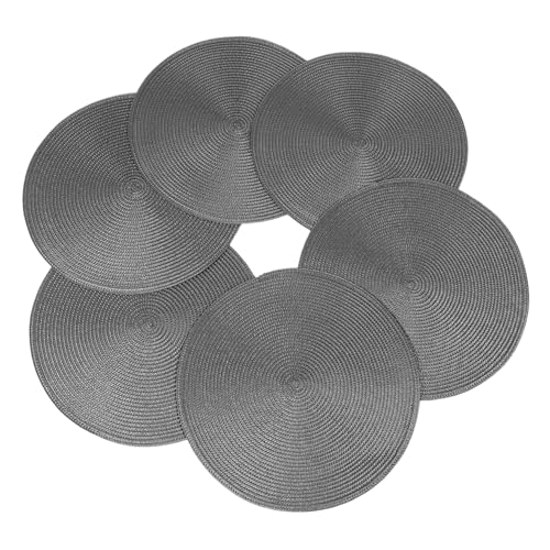 MOKKHNB 6stücke Runde Tischsets Aus Gewebtem Hitzebeständige Schutzunterlagen Für Esstische rutschfeste Esssets Für Dinnerpartys Heimdekoration Und Täglichen Gebrauch von MOKKHNB