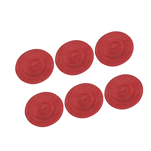 MOKKHNB 6 Stück Runde Geflochtene Tischsets Rote rutschfeste Platzsets für Teller und Tassen Hitzebeständig und Abwaschbar für Zuhause und Restaurant MOKKHNB 6 Stück Runde Geflochtene Tischsets Rote rutschfeste Platzsets für Teller und Tassen Hitzebeständig und Abwaschbar für Zuhause und Restaurant von MOKKHNB