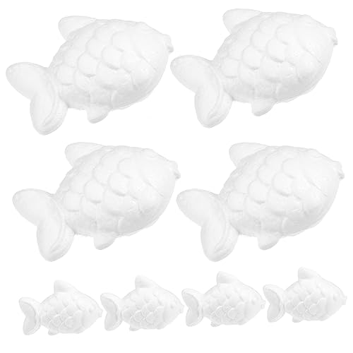 MOKKHNB 8Stücke DIY Kugeln Fischform Unbemalte Tiermodelle für Kreative Bastelprojekte für Dekoration von Partys und Weihnachten von MOKKHNB
