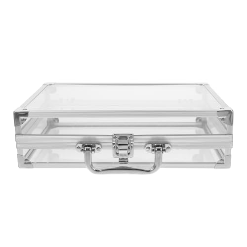 MOKKHNB Große Transparente Aufbewahrungsbox Aus Aluminium Für Schmuck Und Kosmetik Multifunktionale Organizer-Box Mit Sicherungsmechanismus Modernem Design Und Viel Stauraum Für Ohrringe a von MOKKHNB