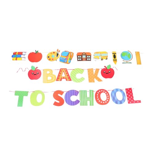 MOKKHNB Back To School Banner Set mit Papier Äpfeln Rucksack Lineal und Bus Bunte Hängende Dekoration für Klassenzimmer Vielseitig Einsetzbar Einfache Montage Einschulungsfeier MOKKHNB Back To School Banner Set mit Papier Äpfeln Rucksack Lineal und Bus Bunte Hängende Dekoration für Klassenzimmer Vielseitig Einsetzbar Einfache Montage Einschulungsfeier von MOKKHNB