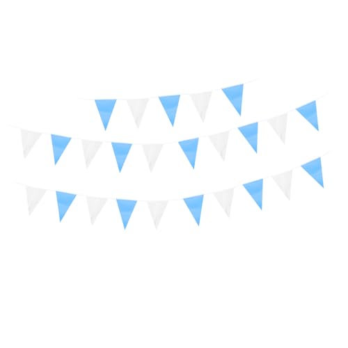 MOKKHNB Blaue Weiße Karierte Wimpelkette Polyester Beer Festival Deko Hängend Für Oktoberfest Party Wanddekoration von MOKKHNB