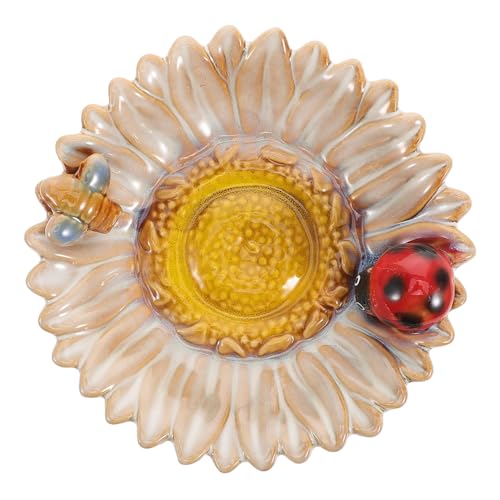 MOKKHNB Dekorativer Servierteller aus Keramik im Sonnenblumen Design für Esstisch Vielseitig Einsetzbar als Obstschale oder Snackplatte von MOKKHNB