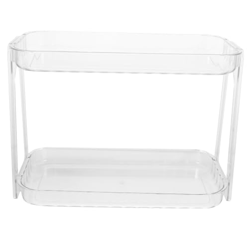 MOKKHNB Doppelstöckiger Badezimmer Organizer Transparente Ablage für Kosmetik Toilettenartikel Hochwertiger Storage Shelf für Badezimmer Waschtisch Robust Sicher von MOKKHNB